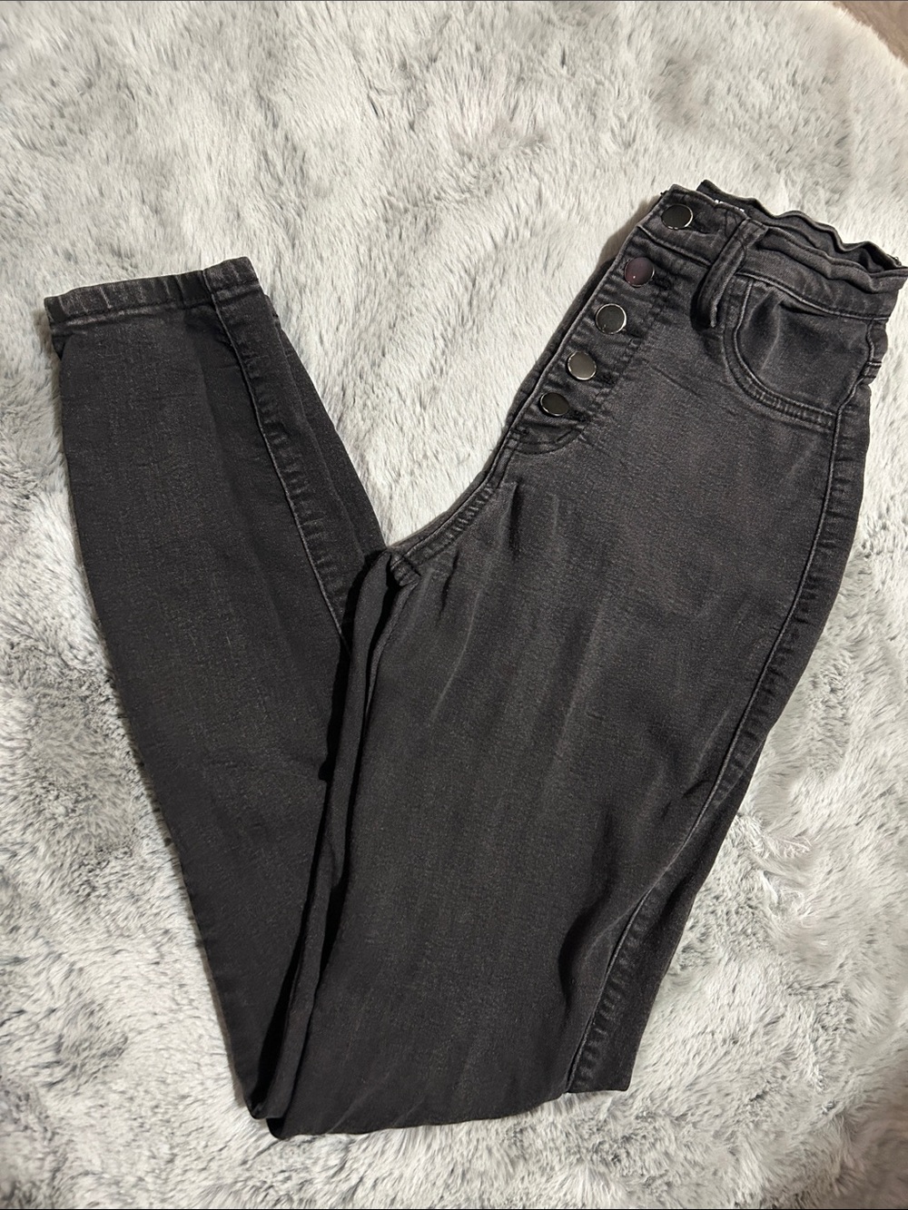Fashion Nova High-Waist Black Button-Fly Skinny Jeans